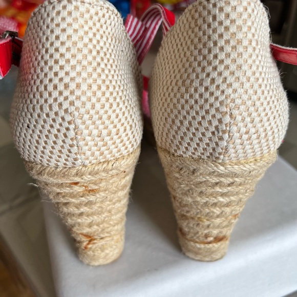 Old Navy Striped Pink/White Wedge Espadrilles Size 9 - Picture 10 of 10